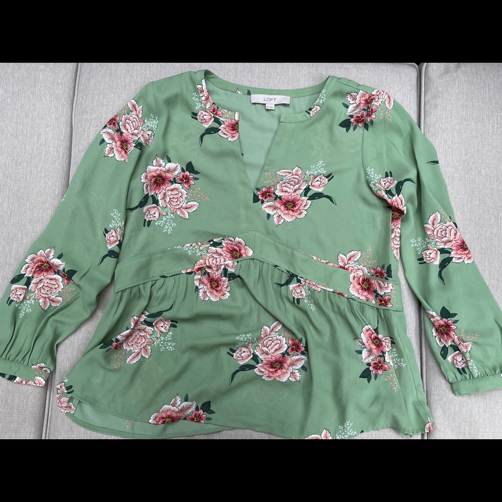 Loft Floral Long Sleeve Blouse
